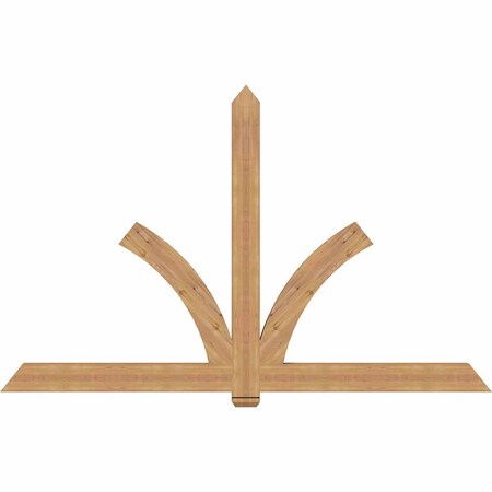 Ekena Millwork Redmond Smooth Timber Gable Bracket, Western Red Cedar, 96"W x 60"H x 3 1/2"D x 5 1/2"F, 15/12 Pitch GBW096X60X0406RED00SWR